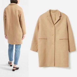 NEW Everlane Size 00 The Cocoon Wool Coat Peacoat in Camel Brown / Tan